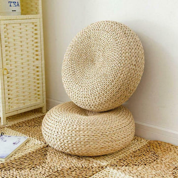 Handcrafted Rattan Floor Cushion