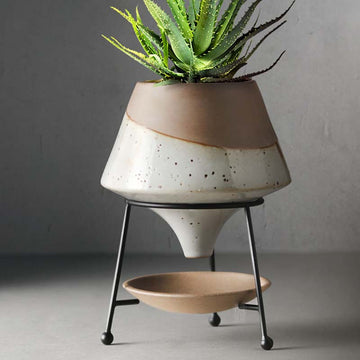 Ceramic Planter with Stand