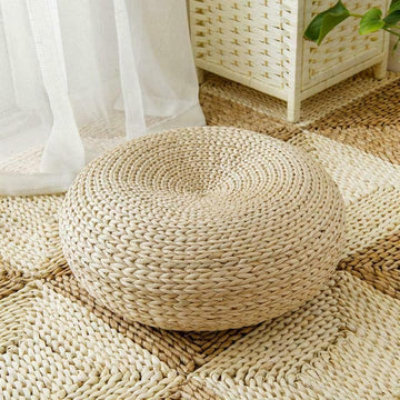 Handcrafted Rattan Floor Cushion