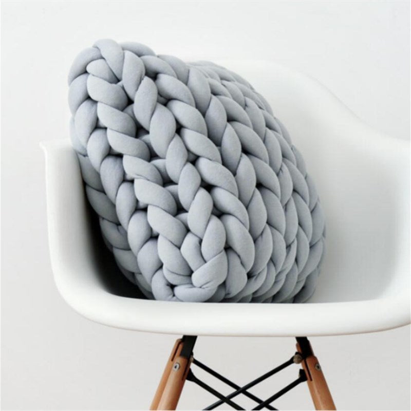Chunky Knitted Throw Pillow